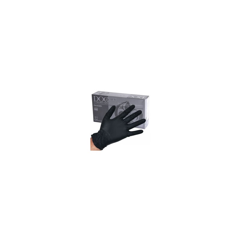 GUANTI NITRILE DOC BLACK POWDER FREE Pz 100 M