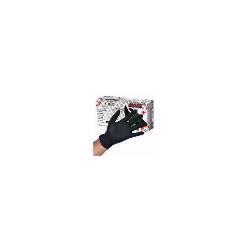 GUANTI NITRILE DOC VELO NOIR POWDER FREE Pz 100 XL