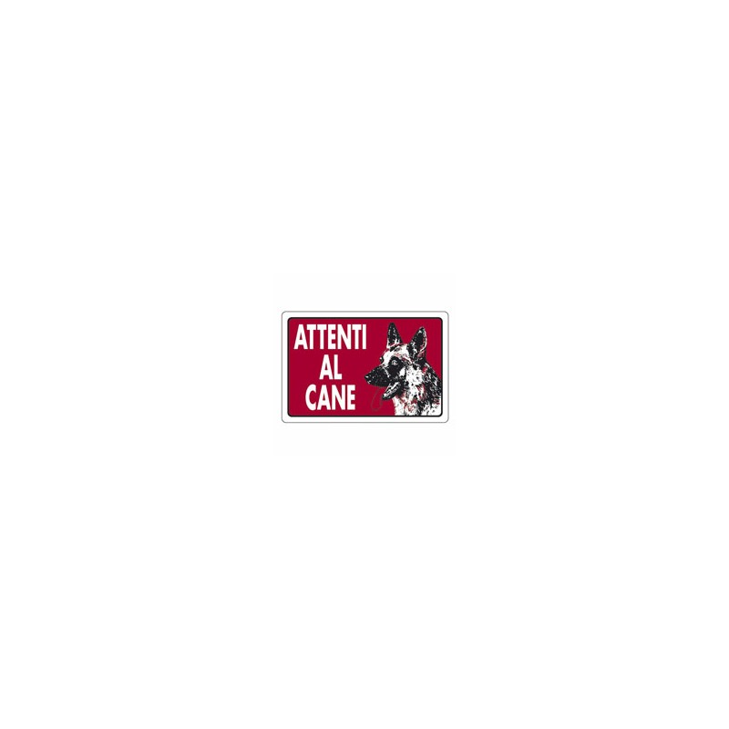 CARTELLO ATTENTI AL CANE          18x 12 ALLUMINIO