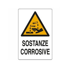 CARTELLO SOSTANZE CORROSIVE...