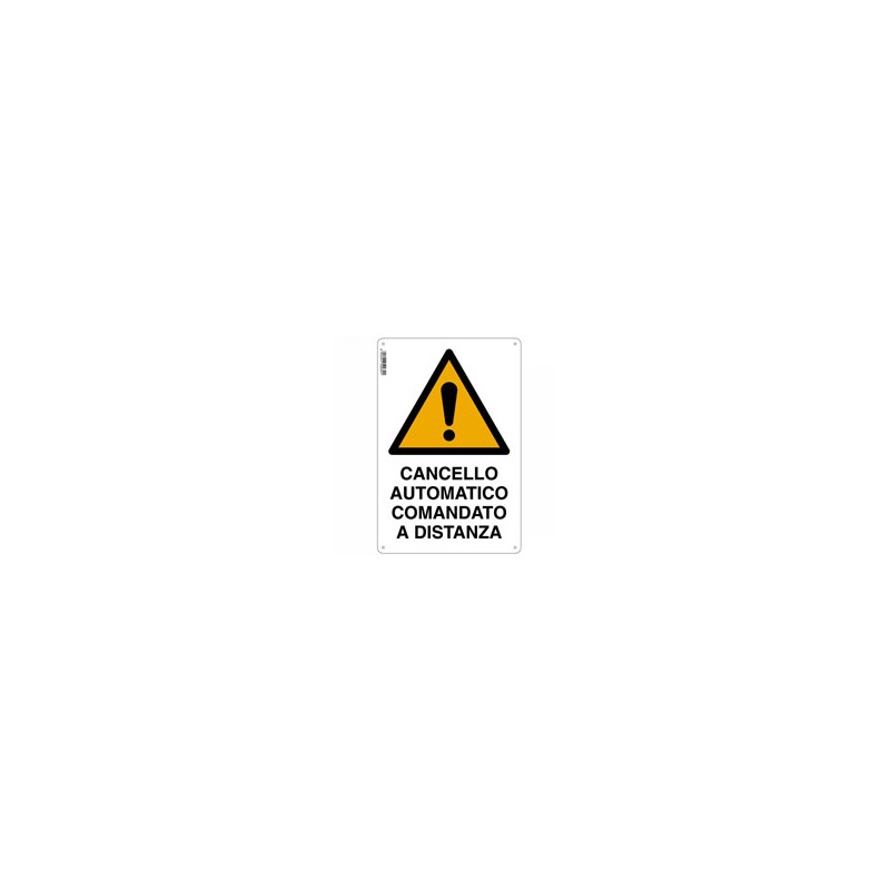CARTELLO CANCELLO ELETTRICO C.D. 20x 30 ALLUMINIO