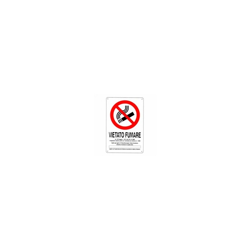 CARTELLO VIETATO FUMARE DL 20x 30 PLASTICA