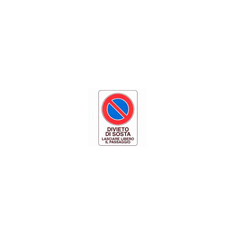 CARTELLO DIVIETO DI SOSTA 20x 30 PLASTICA