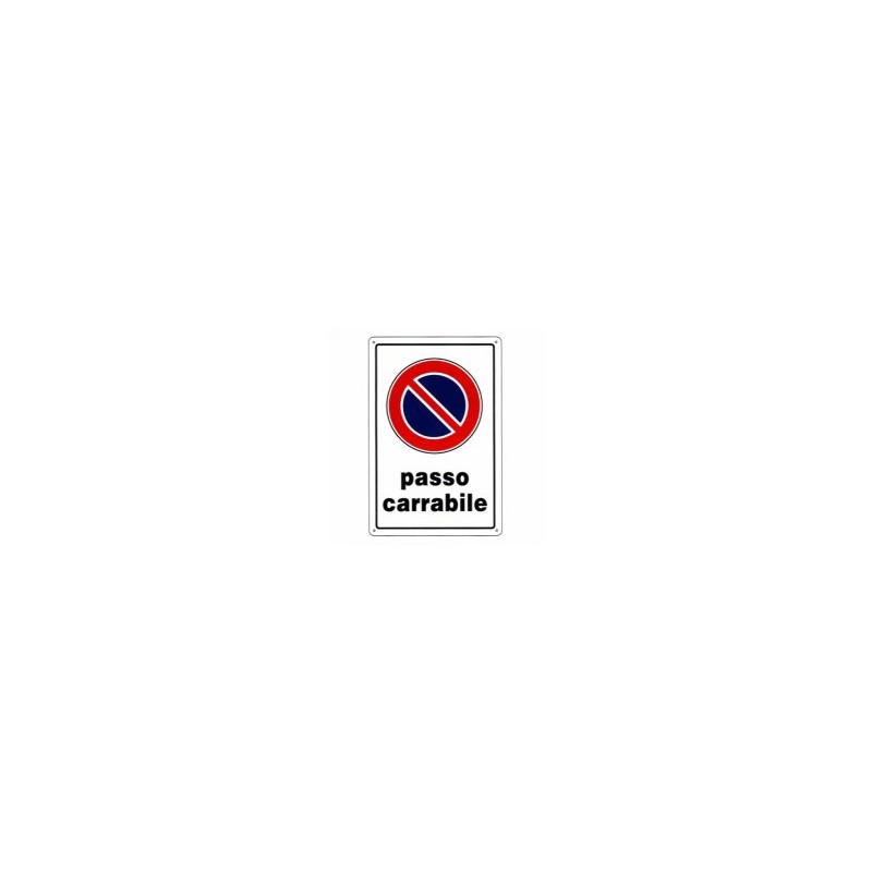 CARTELLO PASSO CARRABILE          20x 30 PLASTICA