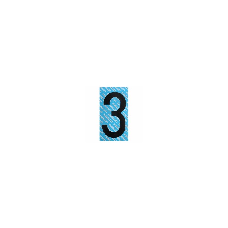 NUMERO ADESIVO NERO SERIE T80 3          LETTERFIX