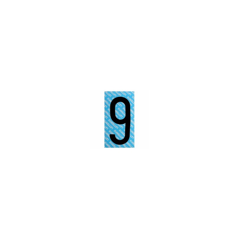 NUMERO ADESIVO NERO SERIE T80 9          LETTERFIX