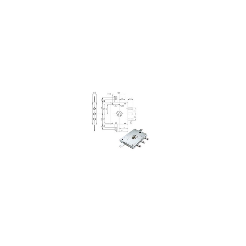 SERRATURA SIC.TRIPLICE DX CILINDRO E63 32Y ATRA