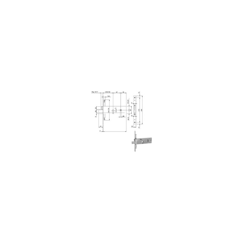 SERRATURA INFILARE FASCE ALL F22 E 90  963120 ISEO