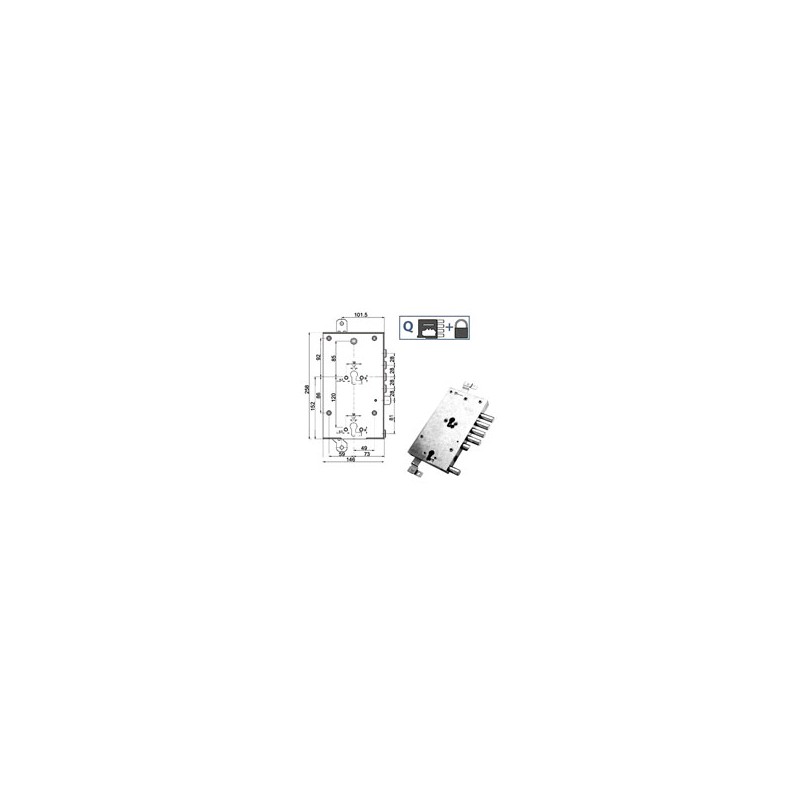 SERRATURA SIC.TRIPLICE DX 89845 MOTTURA