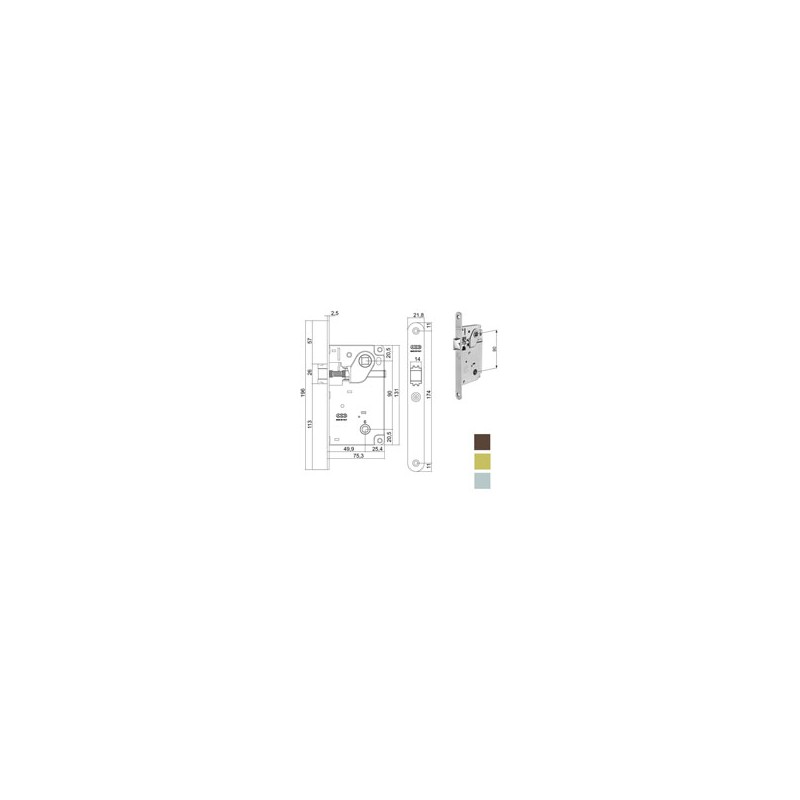 SERRATURA INF.LEGNO CENTRO E50 BAGNO BR   1012 AGB