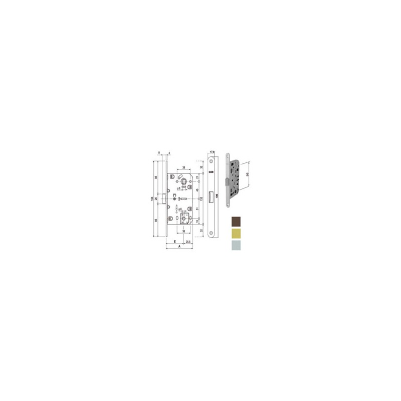SERRATURA INF.LEGNO MEDIANA E60 BAGNO OT  1102 AGB