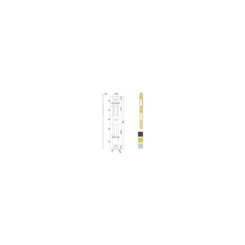 INCONTRO SERRATURE PATENT BT 8x70 BRONZATO 570 AGB