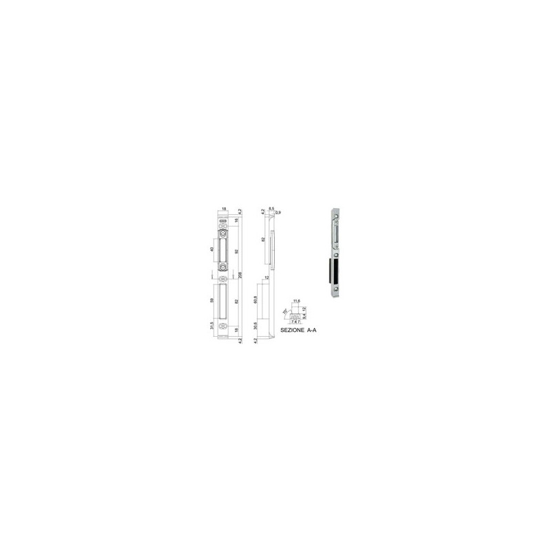 INCONTRO SERRATURE SICURTOP mm 18x208 W11692 AGB