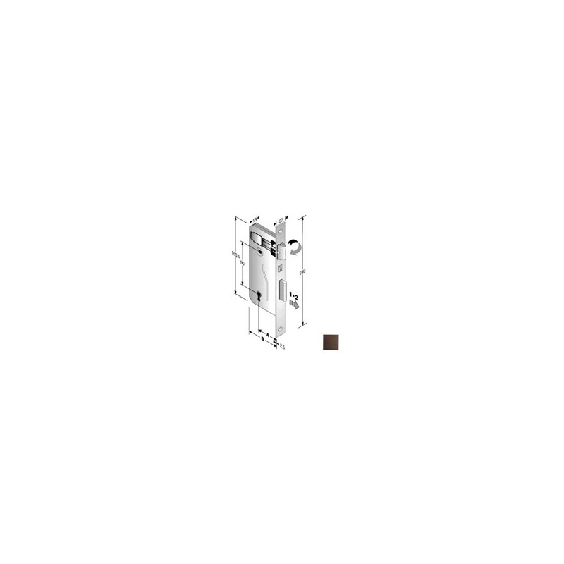 SERRATURA PATENT mm 8x90 E45 BQ BRONZATA GB