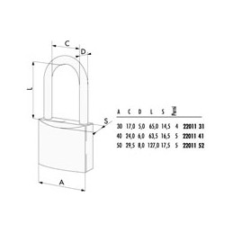 LUCCHETTO OTTONE mm 40 ARCO...