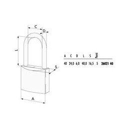 LUCCHETTO OTTONE mm 40 ARCO...