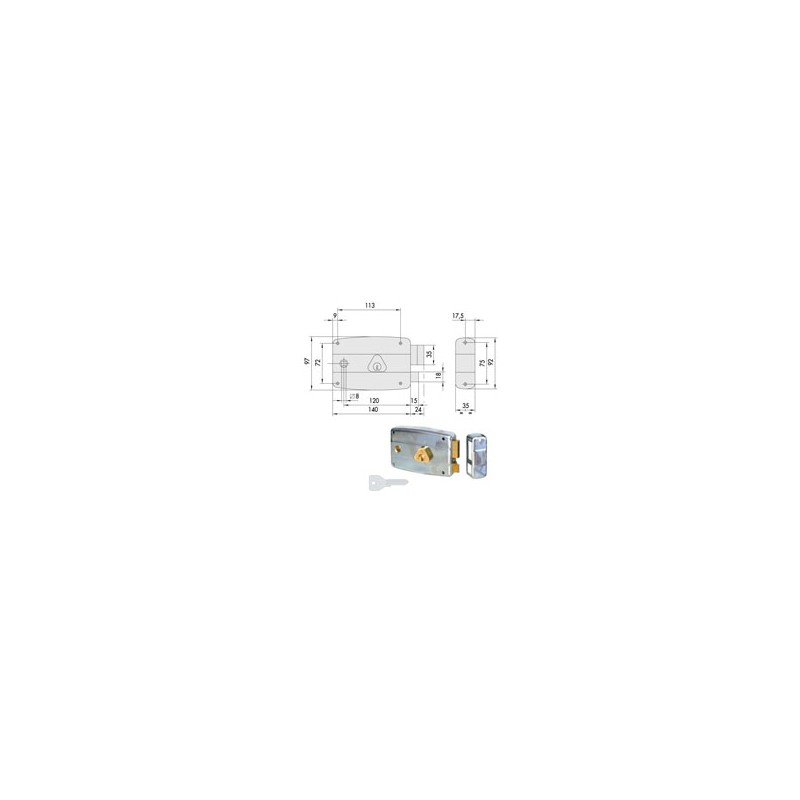 SERRATURA APP.FERRO DX             50571-60-1 CISA