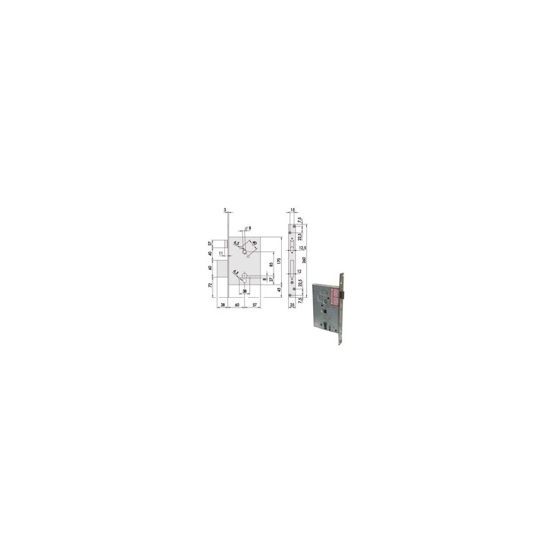 SERRATURA INFILARE FERRO 56250-60-0 CISA