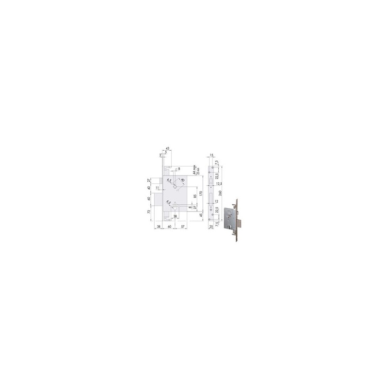SERRATURA INFILARE FERRO           56255-60-0 CISA