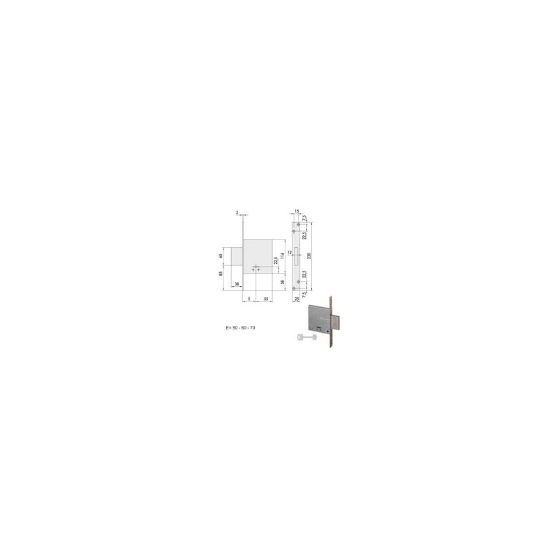 SERRATURA INFILARE FERRO 57010-60-0 CISA