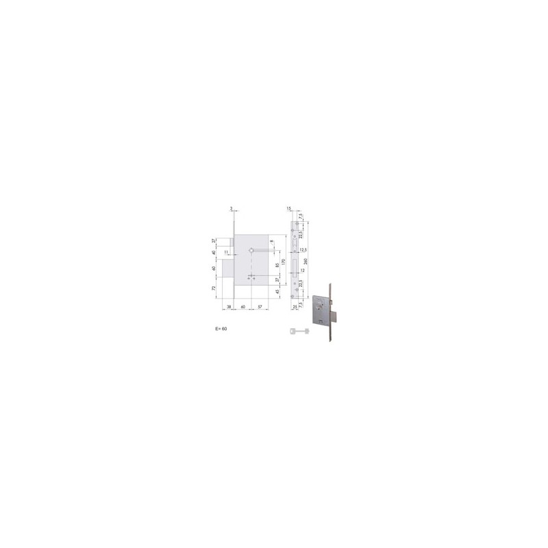 SERRATURA INFILARE FERRO 57250-60-0 CISA