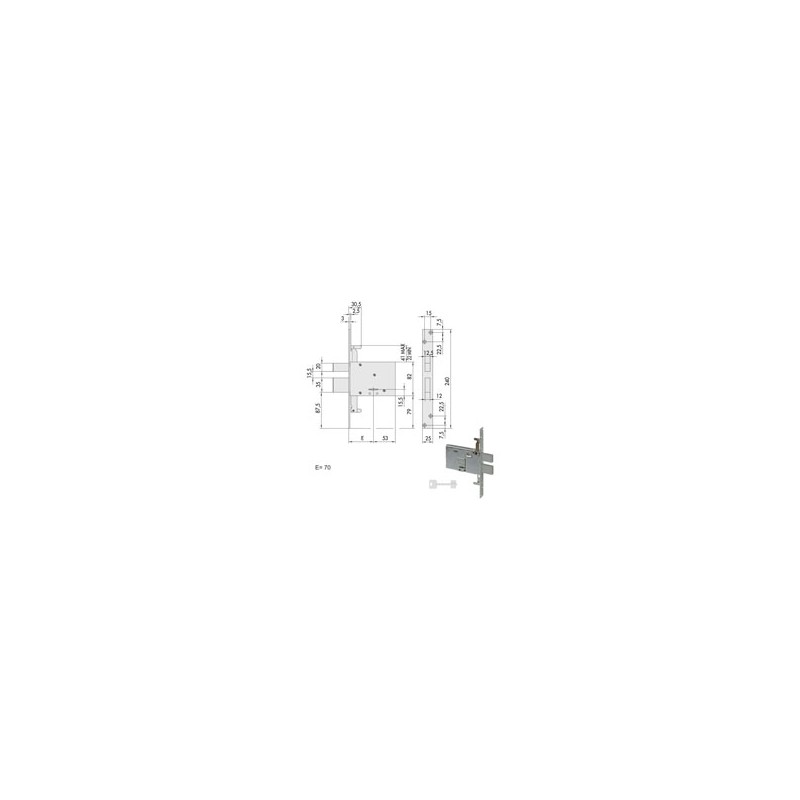 SERRATURA DOPPIA MAPPA INF.ALL     57336-70-0 CISA