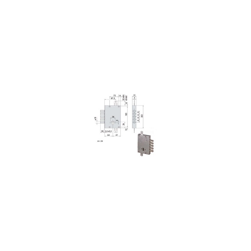 SERRATURA SICUREZZA TRIPLICE 56505-28-B CISA