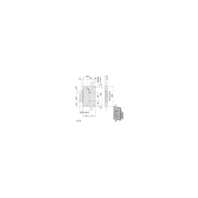 SERRATURA SICUREZZA TRIPLICE 57515-28-0 CISA