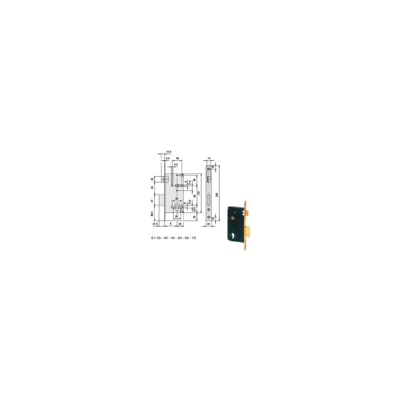 SERRATURA INFILARE LEGNO           5C611-50-0 CISA