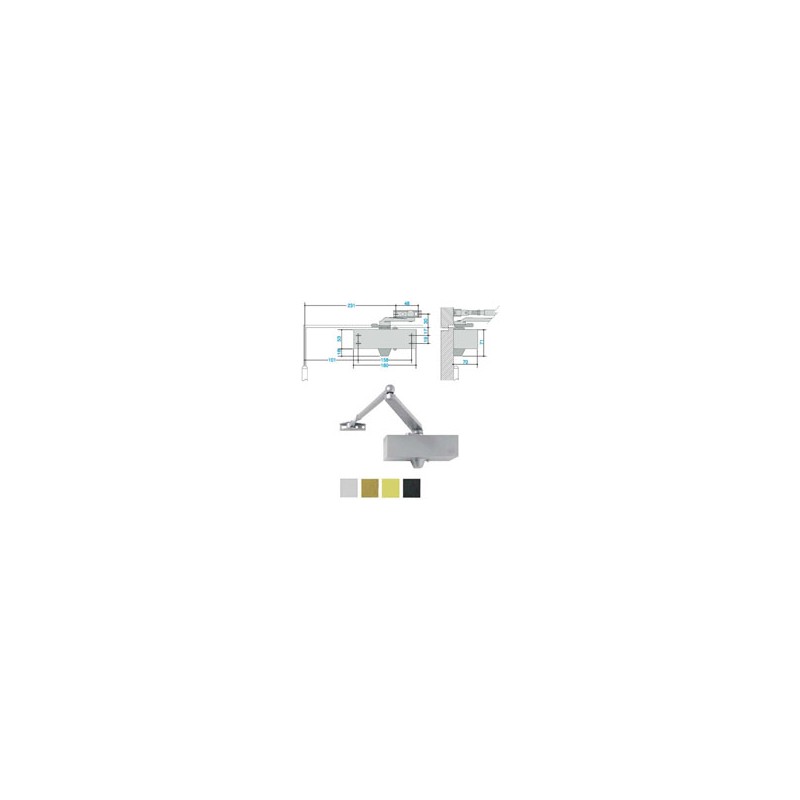 CHIUDIPORTA AERODINAMICO 500 BRONZO     ME0503 MAB
