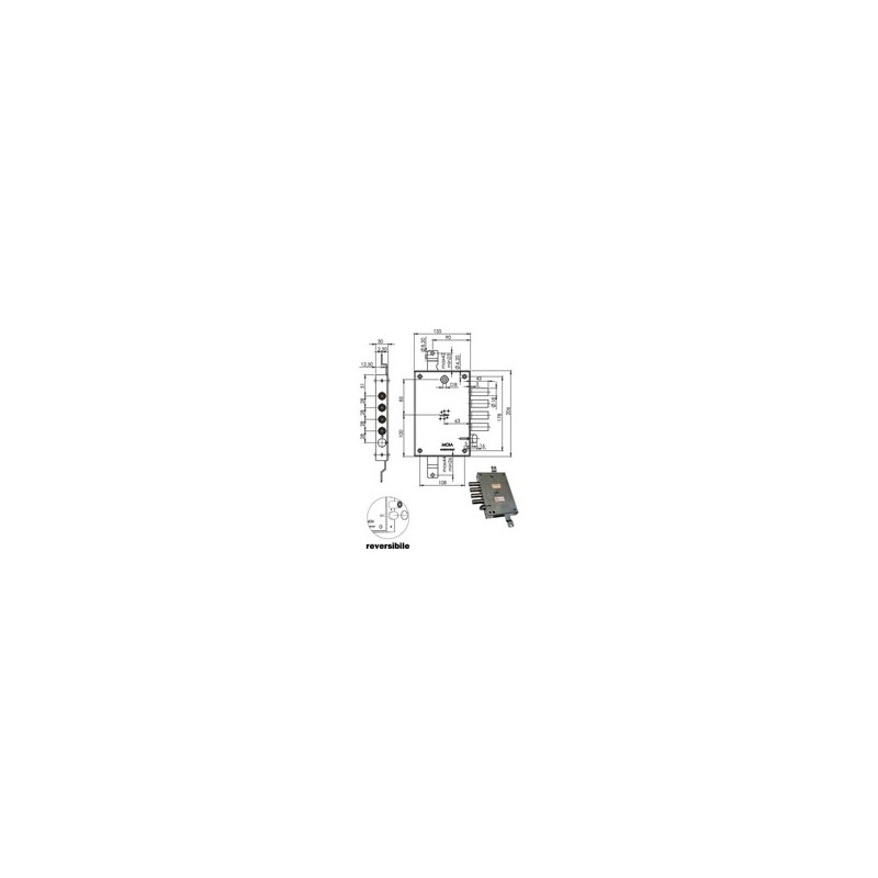 SERRATURA SIC.TRIPLICE DX DM E63 614/280 MOIA