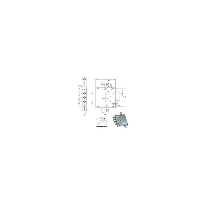 SERRATURA SIC.TRIPLICE CIL. E73 664/371 MOIA