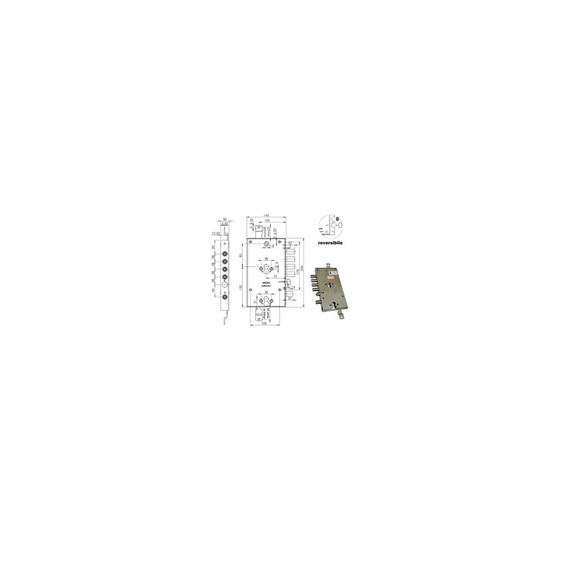SERRATURA SIC.TRIPLICE CIL. E73    AD6654/281 MOIA