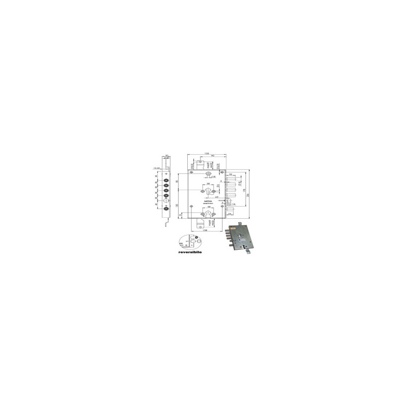 SERRATURA SIC.TRIPLICE CIL. E63 6654/280 MOIA