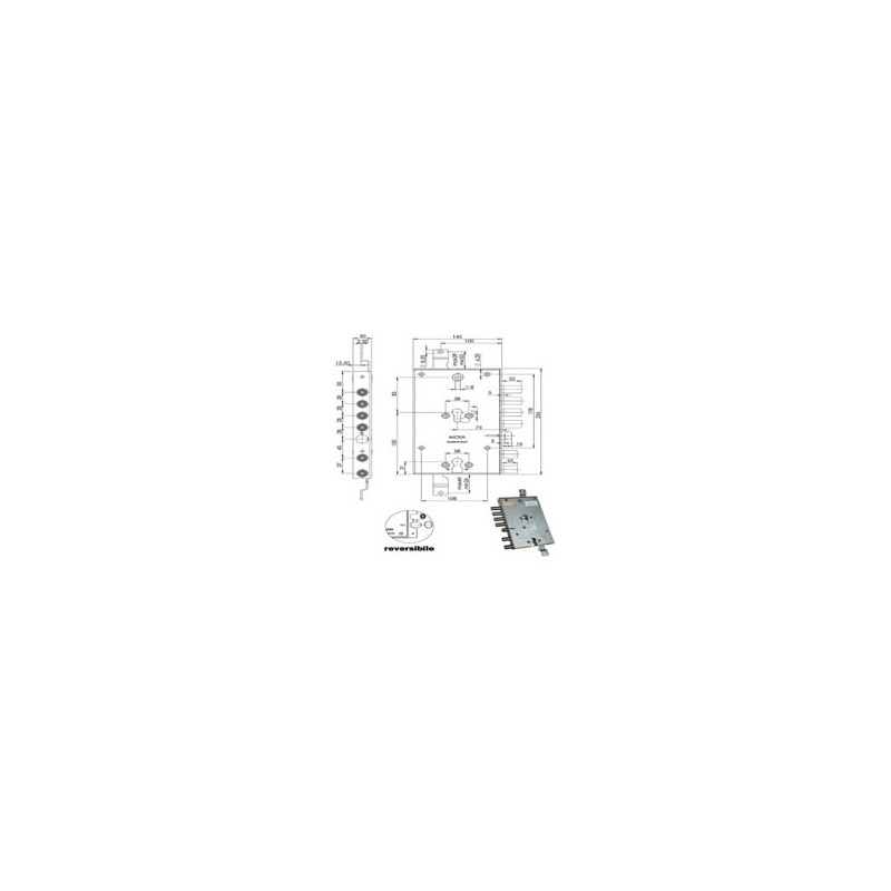 SERRATURA SIC.TRIPLICE CIL. E73 6654/281 MOIA