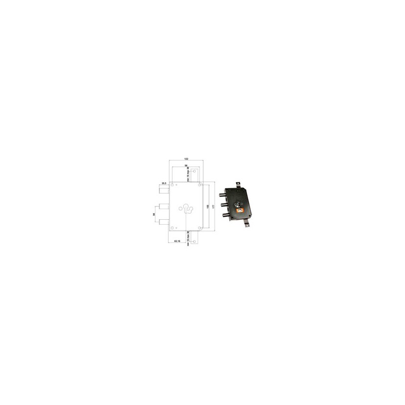 SERRATURA SIC.TRIPLICE CIL. E63 RCE663/560 MOIA