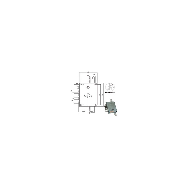 SERRATURA SIC.TRIPLICE CIL. E63 RCE664/280 MOIA
