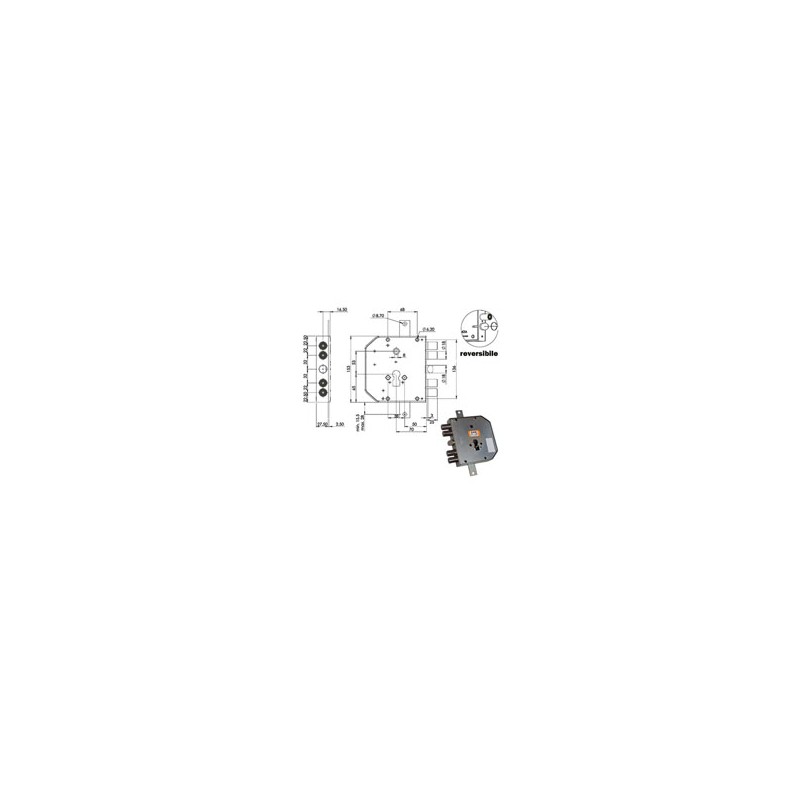 SERRATURA SIC.TRIPLICE DX CIL. E73 RTE654/220 MOIA