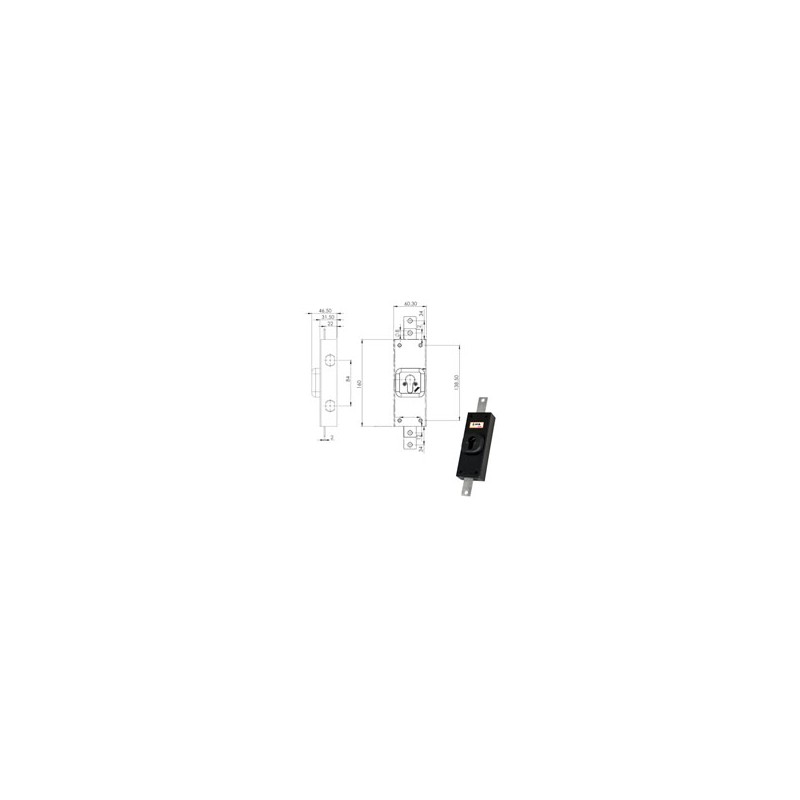 SERRATURA FERROGLIETTO VERTICALE DX       252 MOIA