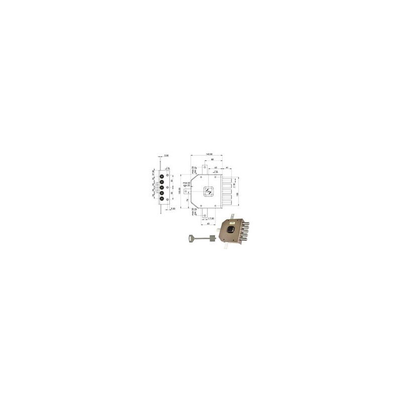 SERRATURA SIC.QUINTUPL.DX DM G415 MOIA
