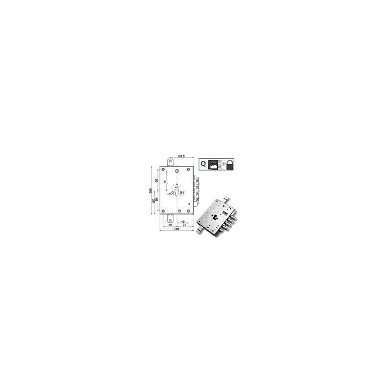 SERRATURA SIC.TRIPLICE SX            89845 MOTTURA