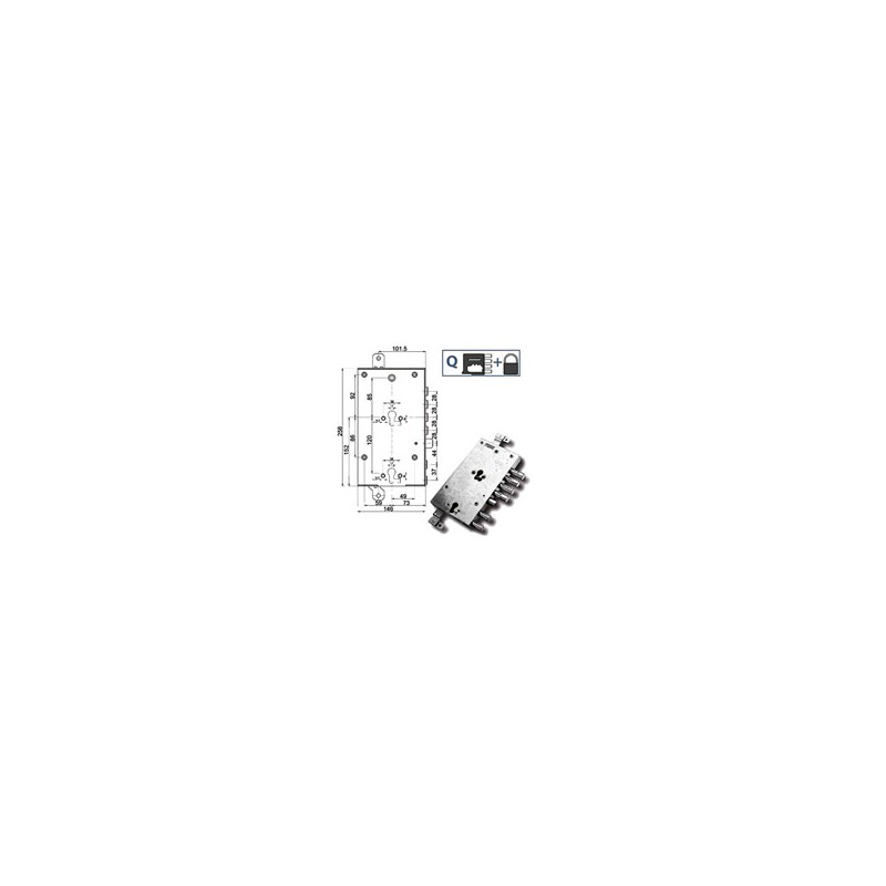 SERRATURA SIC.TRIPLICE SX 89845 MOTTURA