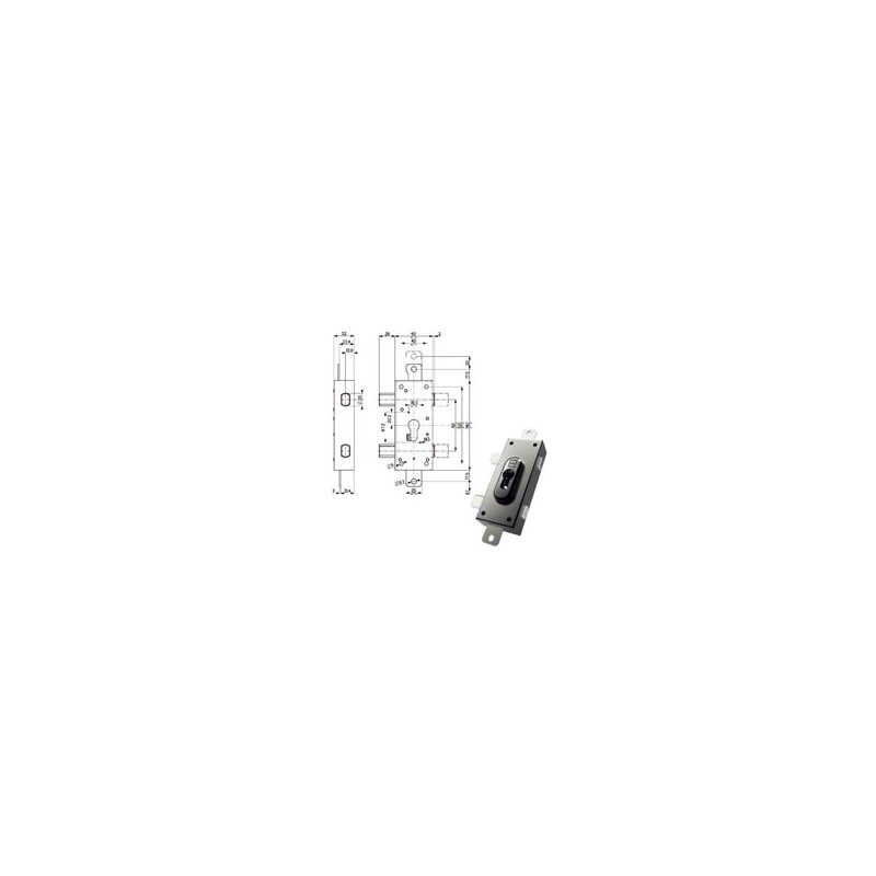 SERRATURA FERROGLIETTO TRIPLICE DX 38328 MOTTURA