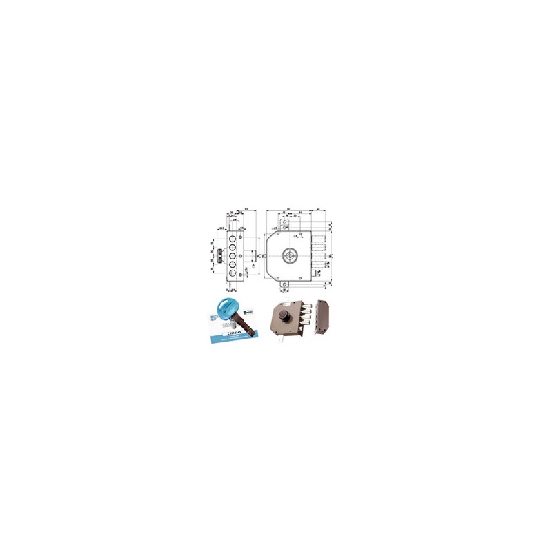 SERRATURA SIC.TRIPLICE DX POMPA 30631 MOTTURA