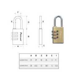 LUCCHETTO OTTONE mm 20...