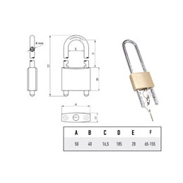 LUCCHETTO OTTONE mm 50 ARCO...