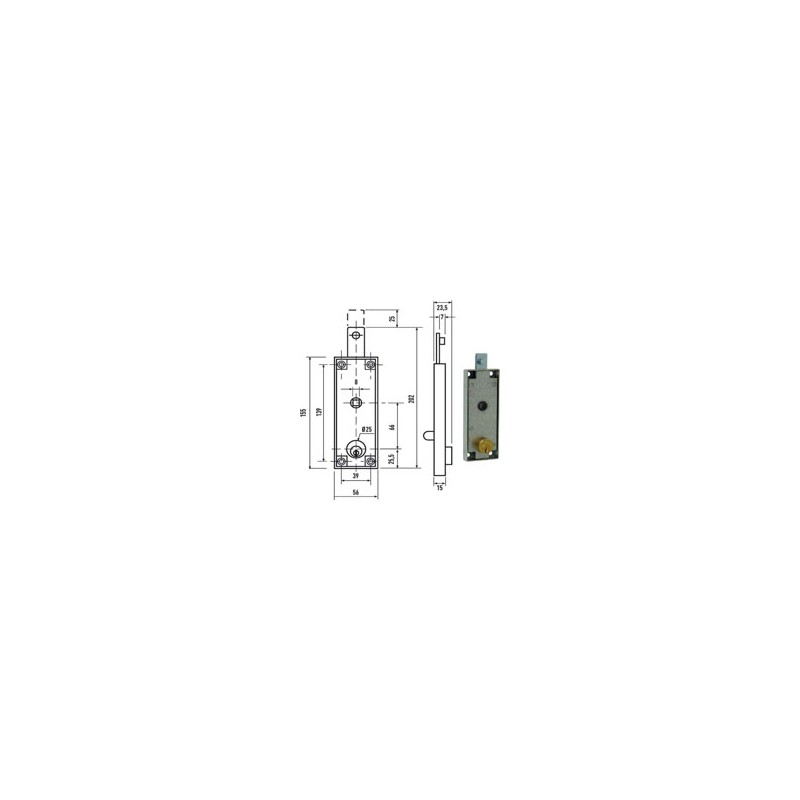 SERRATURA BASCULE CIL.TONDO C/Q C1640 POTENT