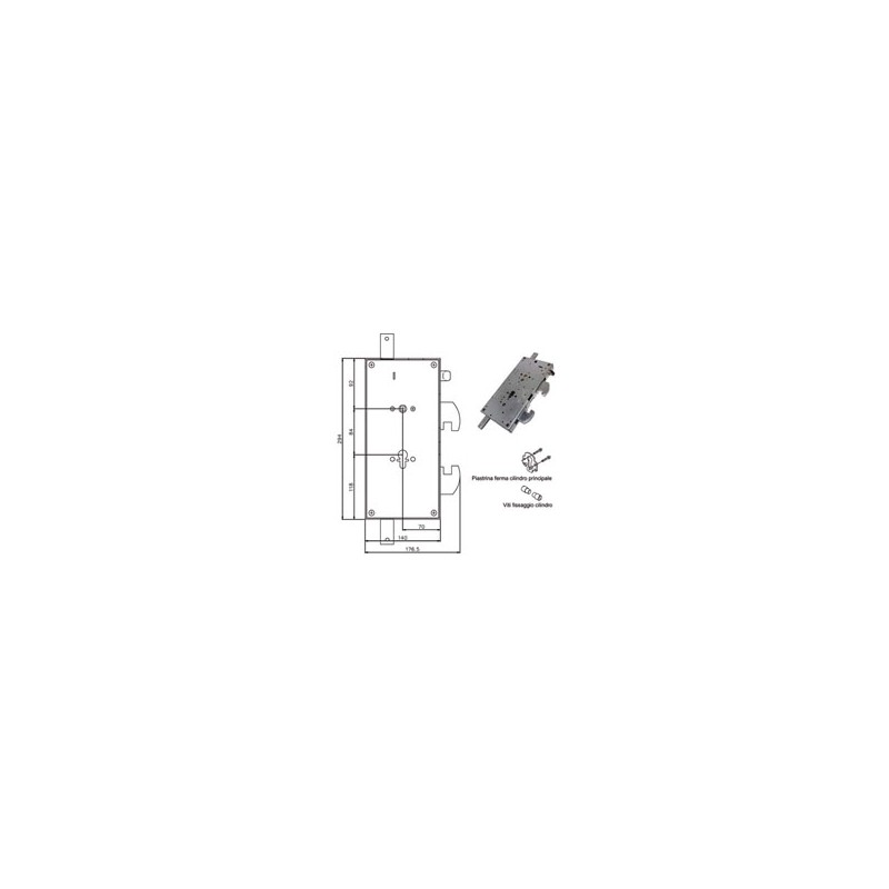 SERRATURA SIC.TRIPLICE CIL. E70 DX  GRIPSTOP TESIO