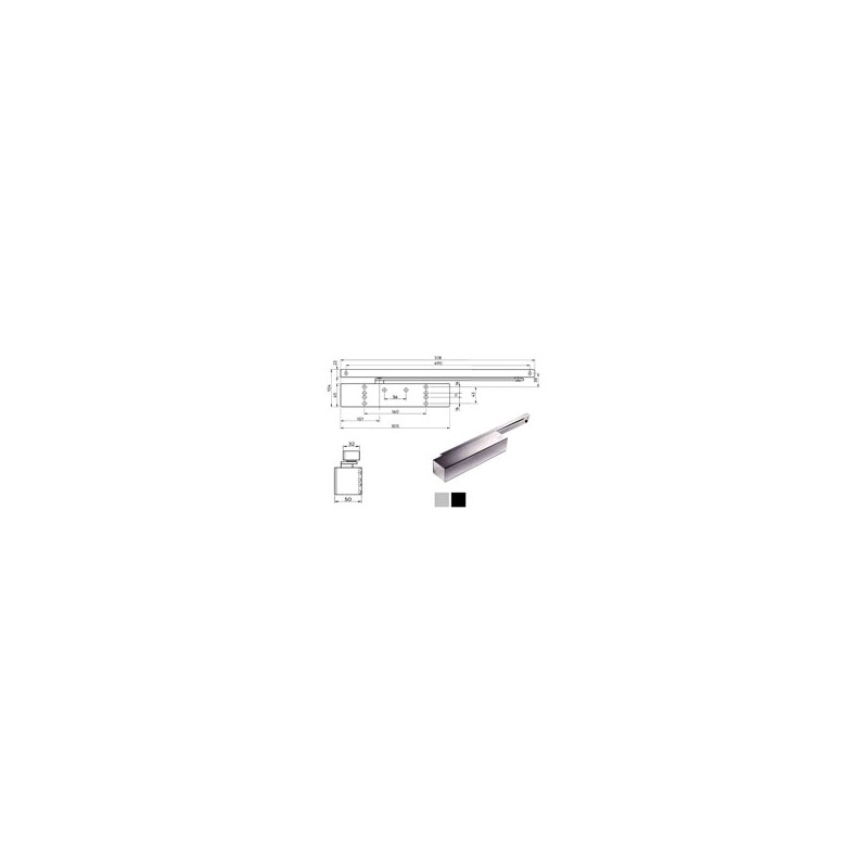 CHIUDIPORTA AERODINAMICO NERO TS 92 XEA DORMA