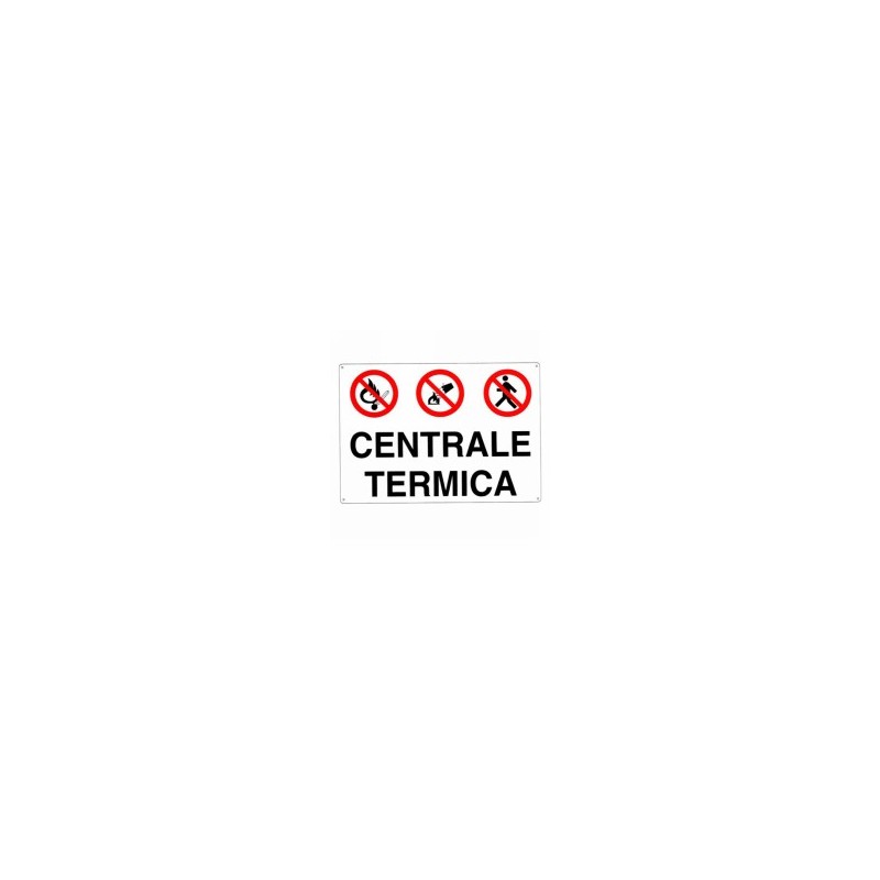 CARTELLO CENTRALE TERMICA         30x 20 ALLUMINIO